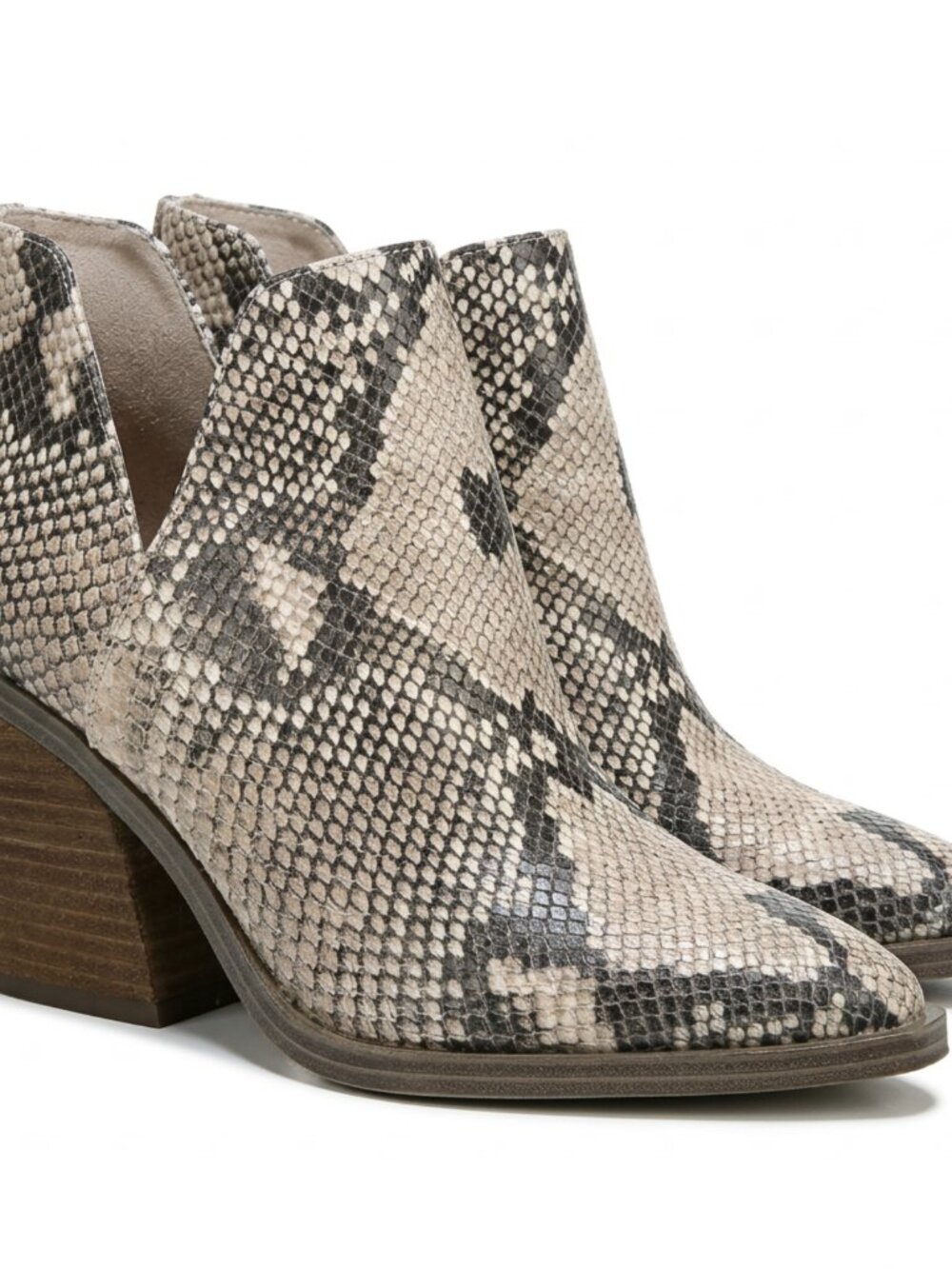 Vince Camuto Gigietta Ankle Booties Snakeskin Block Heel Size US 7.5